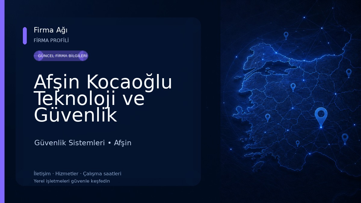 Afşin Kocaoğlu Teknoloji ve Güvenlik Sistemleri Güvenlik Sistemleri