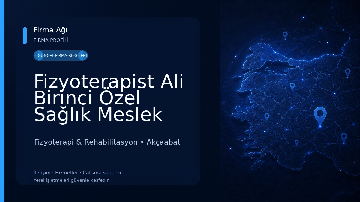 Fizyoterapist Ali Birinci Özel Sağlık Meslek Hizmet Birimi Fizyoterapi & Rehabilitasyon