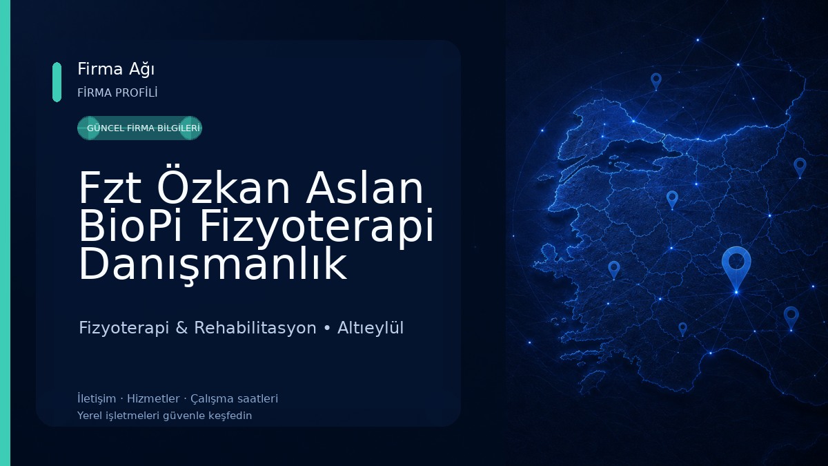 Fzt Özkan Aslan BioPi Fizyoterapi Danışmanlık Merkezi Fizyoterapi & Rehabilitasyon