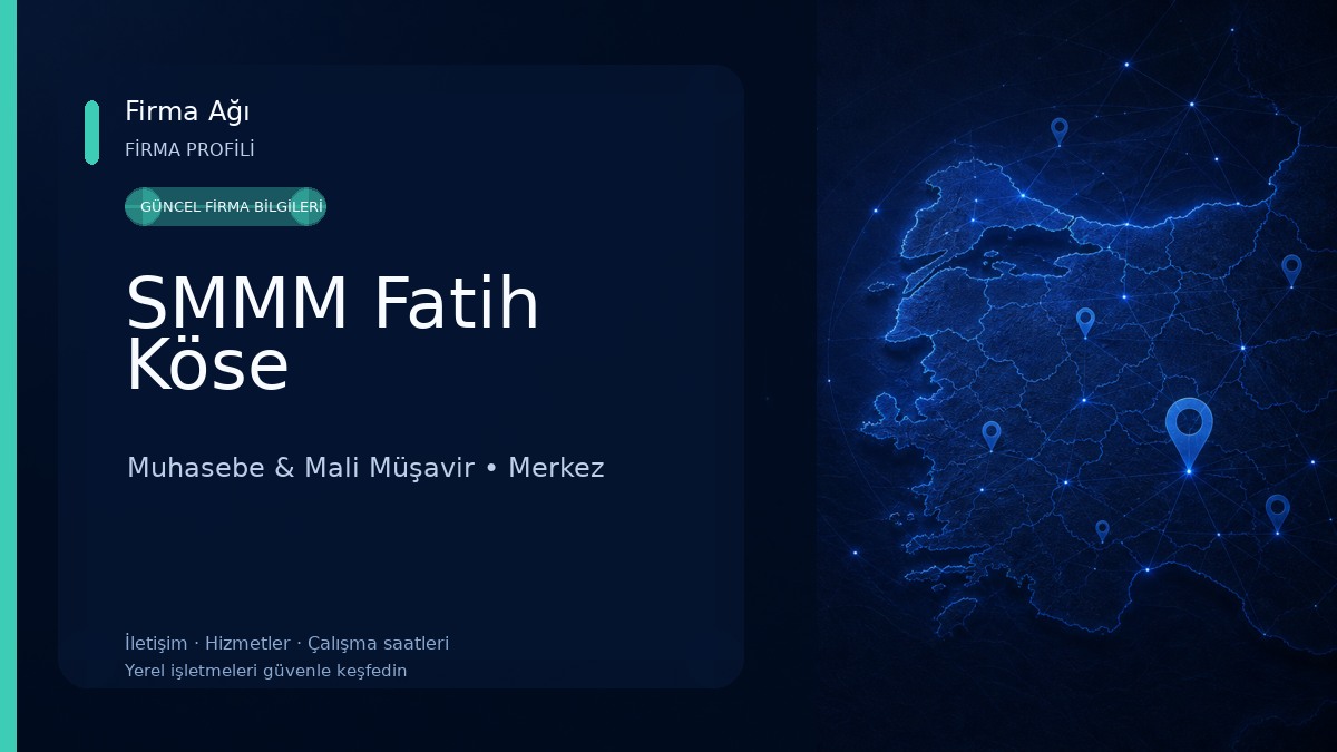 SMMM Fatih Köse Muhasebe & Mali Müşavir