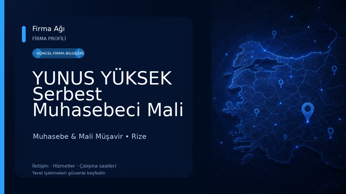 YUNUS YÜKSEK Serbest Muhasebeci Mali Müşavirlik Bürosu 